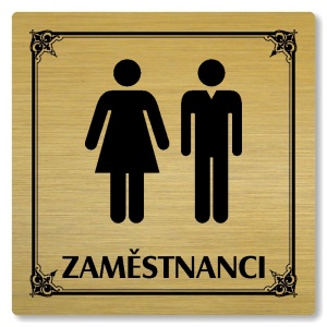 WC zaměstnanci, 80x80mm, zlatá, Nebraska